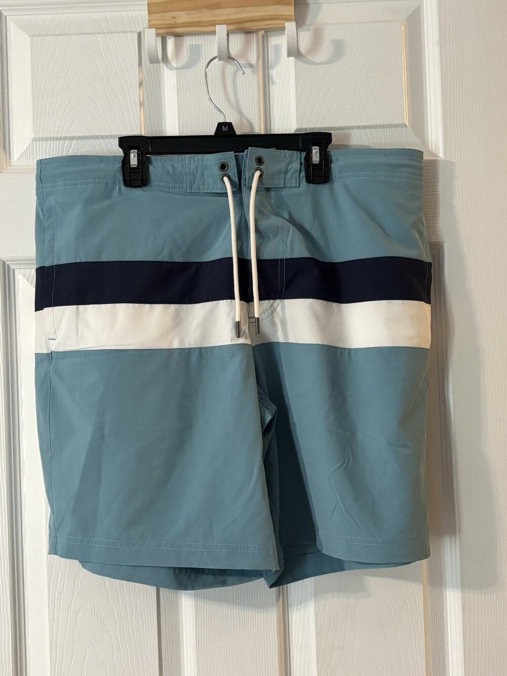 American Eagle L Large Aqua Blue Turquoise Board Shorts Swimming Trunks Pockets
